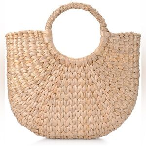 NWT Woven Straw Bag Summer Beach Tote Bag